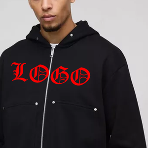 Hot Selling Plus Size 100% Cotton Fleece Winter Wear Plain Dyed Zip Hoodies Man Custom Embroidery Logo Oversized Hip Hop Hoodie - Product Image 2