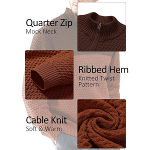 Suéter de Punto Trenzado de Manga Larga con Botones, Ajustado, Transpirable, Antiencogimiento, para Hombre, Invierno, Color Sólido, Fabricación Personalizada OEM/ODM - Product Image 5