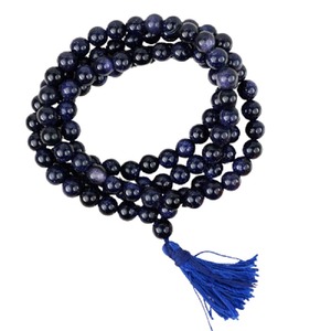 Amatista Jap Mala con cuentas de cristal pulido para yoga, sanación energética, meditación, uso de bienestar y compra a granel - Product Image 5