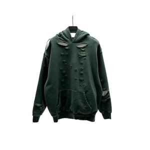 Sudadera con Capucha de Forro Polar para Hombre, Diseño Desgastado con Lavado Ácido, Transpirable, Cómoda, Bordada, Lisa, Teñida, OEM, Gran Oferta - Product Image 1