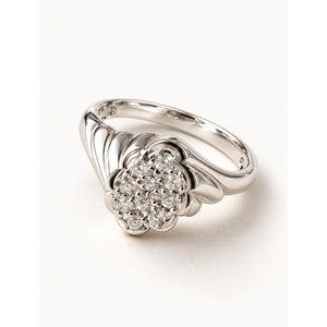 Vintage Floral Cluster <b>Ring</b> for Kids Resizable Stainless <b>Steel</b> & Alloy Gemstone <b>Ring</b> - Product Image 1