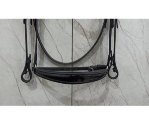 สายรัดคิ้วหนังสีดำแบบนิ่มลายม้าทำจากคริสตัลสีดำและมีแผ่นรองจมูกมีสิทธิบัตร - Product Image 4