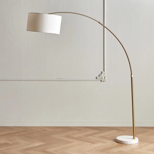 Moderna sala de estar de lujo decoración del hogar elegante forma de hongo lámpara de pie de tela blanca elegante soporte dorado LED para uso en el hogar y la Oficina - Product Image 5