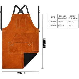 Tablier de bavoir de soudage industriel robuste en cuir de vachette de qualité supérieure vêtements de sécurité résistants au feu et à l'eau confortables et durables - Product Image 2