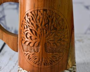 Jarra de Cerveza de Madera Hecha a Mano, Jarra de Madera, Taza de Cerveza y Café de Madera, Nueva Taza de Venta Caliente para el Hogar y Hoteles, Alta Calidad de la India - Product Image 3