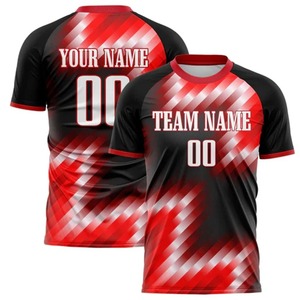 Nombre personalizado transpirable gradiente Graffiti Retro 3D impreso hombres verano FÚTBOL Camisetas manga corta al por mayor para hombres - Product Image 4