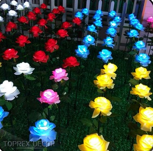 Impermeabile Garde Stake Festival Party Deco fata decorazione 3d <span class=keywords><strong>rosa</strong></span> artificiale Led luce del fiore all'aperto festa di nozze Deco - Product Image 4