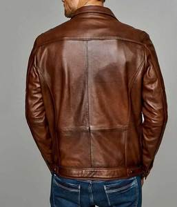 Veste en cuir sur mesure de haute qualité pour hommes Veste en cuir de vache véritable pour hommes - Product Image 3