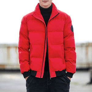 Veste matelassée unisexe d'hiver formelle unie avec fermeture éclair sur le devant, imperméable/coupe-vent, avec logo personnalisé, service OEM - Product Image 3