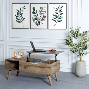 Lift Top Coffee <b>Table</b> <b>With</b> Hidden Storage and <b>Adjustable</b> <b>Height</b>, Space-Saving Multifunctional <b>Table</b> for Commercial - Product Image 2