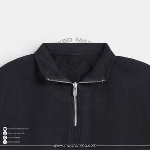 Sweat-shirt unisexe à demi-zip personnalisé avec logo brodé, OEM, de haute qualité, respirant, en polaire, pour l'extérieur, streetwear, pour l'hiver - Product Image 5