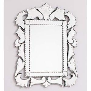 Venetian Design Engineered Wood <b>Rectangular</b> <b>Wall</b> <b>Mirror</b> Royal Antique Style Ornate Etched Glass Decorative Hanging - Product Image 2