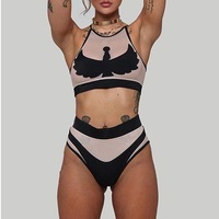 Haut de danse sur barre SHEMAX I S I S GODDESS - Noir avec filet de sable