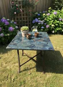 Sceau en agate poli artisanal, décoration de luxe pour la maison, modèle religieux, motif floral, résine, table, style exquis - Product Image 3