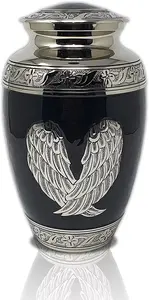 Urne de crémation gravée en argent nouvellement Design ailes d'ange urnes de crémation urnes de crémation en gros - Product Image 5