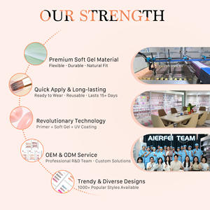 AIERFEI Fransız Stili Tırnaklar Yumuşak ABS Malzeme Yeniden Kullanılabilir Tırnaklar 24 Adet Kadınlar İçin Takma Tırnaklar Toptan Tırnak Sanatı Tedarikçisi - Product Image 5