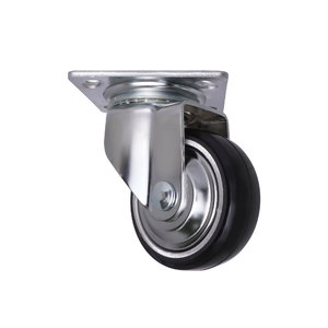 Rueda Giratoria de Goma Antipinchazos de 4 Pulgadas con Marco de Acero y Acabado de Zinc para Muebles - Product Image 1