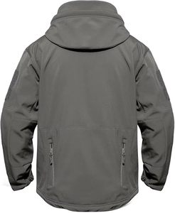 Chaqueta Softshell cálida de invierno para hombre, abrigo impermeable con forro polar para exteriores con capucha extraíble, chaqueta de talla grande para hombre al aire libre - Product Image 2