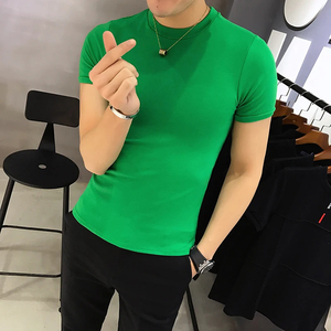 Haute qualité hommes T-shirt brodé thermique à manches courtes couleur unie décontracté écologique respirant automne hiver grande taille - Product Image 5