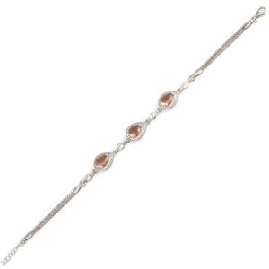 925 Sterling <b>Silver</b> Triple Drop Zultanite Stone <b>Bangle</b> Moissanite <b>Bracelet</b> - Product Image 2