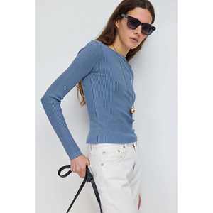 Camiseta Casual de Manga Larga con Cuello Redondo y Corte Regular, 87% Algodón - Product Image 2