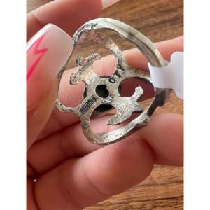 Tonya Yazzie Kingman Fine <b>Boho</b> Jewelry Turquoise & Sterling <b>Silver</b> <b>Ring</b> Smooth Cut Stone Size 11 Vermeil Plating Everyday Wear - Product Image 5
