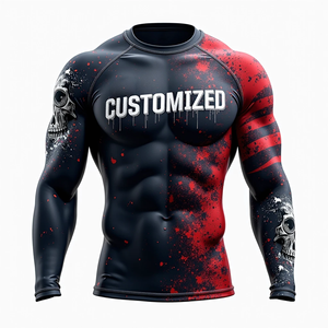 Impression personnalisée Concevez Votre Propre logo Sublimation Rash Guards Sleeve Bjj Jiu Jitsu Rash Guard Surf Arts Martiaux MMA Rashguard - Product Image 5