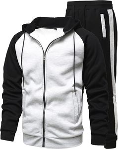 ชุดวอร์มไม่มีลายสำหรับผู้ชายชุดวอร์มกางเกงโอเวอร์ไซส์และชุดมีฮู้ดผ้าคอตตอน100% 300-600แกรมแบบเรียบ - Product Image 6