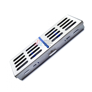Bandeja autoclavable de acero inoxidable reutilizable para instrumentos dentales, soporte para cassette de esterilización de 5 piezas, CE ISO OEM al por mayor - Product Image 1