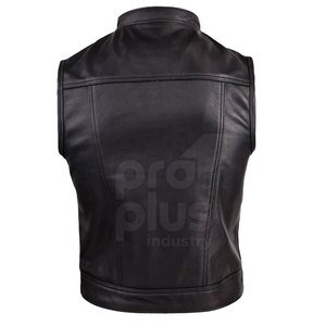 Chaleco de Cuero Genuino de Alta Calidad con Logotipo Personalizado para Hombre, Servicio OEM, Ropa de Moda - Product Image 2