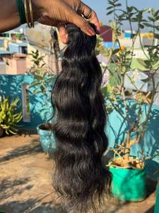100% Indian Cutticle Aligned 12A Raw Virgin Body Wave Bundles Proveedor de cabello Extensión de cabello humano Paquetes de cabello húmedo y ondulado - Product Image 2