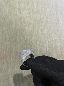 925 <b>Silver</b> Iced Out Clover Shape <b>Ring</b> Fully Paved Hip Hop <b>Statement</b> <b>Ring</b> Luxury Bling Jewelry - Product Image 5