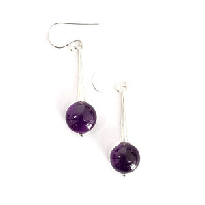 ต่างหูแฟชั่นทรงหยดน้ำประดับอเมทิสต์ น้ำหนัก 5.5 กรัม - Product Image 1