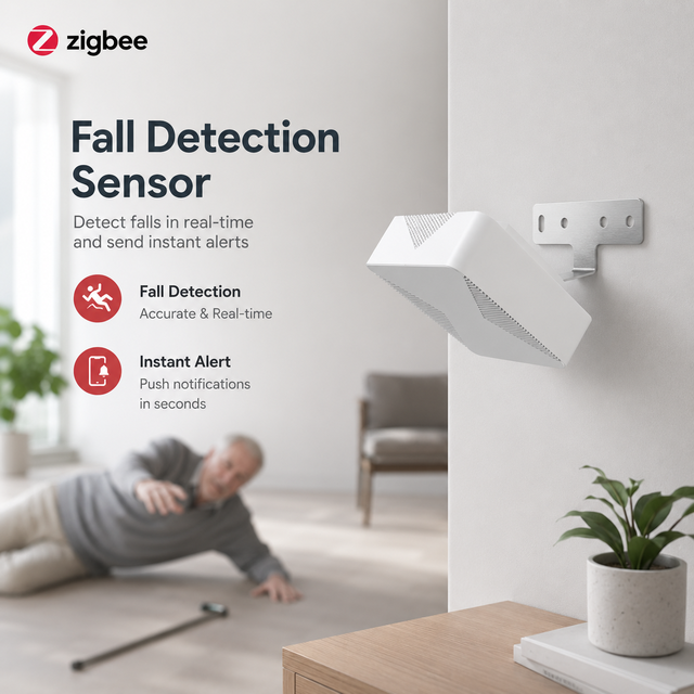ZigBee 3.0 Fall Detection Sensor 60Ghz Radar for Smart Home Elderly Care Living Rooms Security Sensor Non-contact Elderly