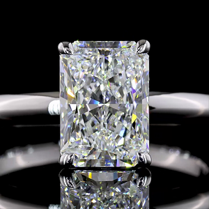 Anillo de Compromiso Solitario Radiante de 2.06 Ct en Oro Blanco de 14K con Diamante Cultivado en Laboratorio, Joyería Nupcial Hecha a Mano, Elegante - Product Image 4