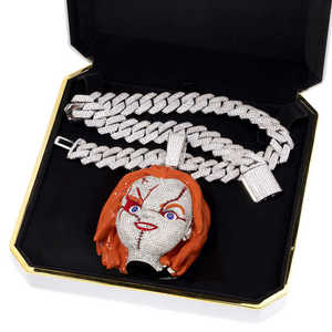 Pendentif personnalisé de luxe en moissanite avec visage 3D Bijoux hip hop Pendentif personnalisé en argent sterling 925 Bijoux glacés - Product Image 5