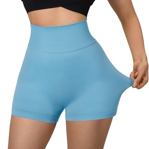Shorts de yoga taille haute élastiques pour femmes, tie-dye, shorts de sport pour la gym avec logo, tissu délavé 2026 - Product Image 2