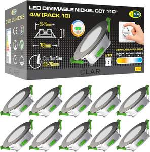 Foco LED Empotrable CLAR, 4W, Aluminio, Diseño Ultra Delgado para Techo, Recorte de 5576 mm, Acabado Níquel - Product Image 1