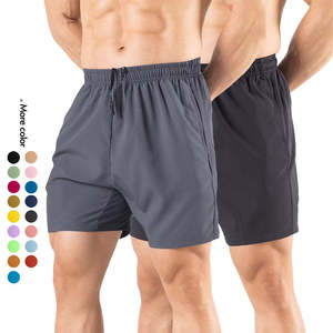 Pantalones cortos de gimnasio con cintura elástica con cordón para hombres 87% Nylon 13% Spandex secado rápido sólido nuevo para baloncesto correr - Product Image 6