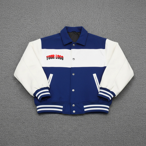 Ropa de calle de alta calidad, chaqueta universitaria de bloque de Color estilo Hip Hop para hombre, chaqueta universitaria de béisbol con logotipo bordado de chenilla personalizado - Product Image 4