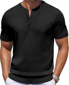 Crew Fitness Hombres Henley Camisetas Casual Summer Basics Secado rápido Transpirable Tejido de punto Color sólido Manga corta Botones - Product Image 4