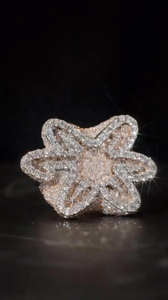 Flower Custom 925 Sterling <b>Silver</b> <b>Ring</b> Iced Out Moissanite Diamond Luxury Hip Hop <b>Statement</b> <b>Ring</b> Gift For Women Men - Product Image 2