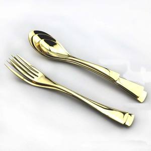 Vaisselle de luxe ronde et épaisse avec manche en bois Design unique Serveur de salade de mariage plaqué argent de haute qualité dans une boîte cadeau - Product Image 2