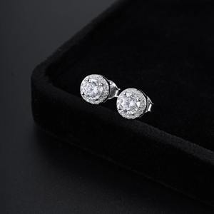 Modernos Pendientes de Plata de Ley 925 con Circonita Cúbica Geométrica Redonda y Cuadrada, Elegantes y de Lujo - Product Image 2