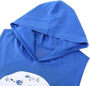 100% algodón hombres Casual Fitness chaleco secado rápido sin mangas deportes camiseta entrenamiento gimnasio Sudadera con capucha diseño músculo Logo personalizable - Product Image 2