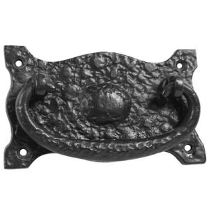 Poignées de cercueil en fonte d'alliage galvanisé et zingué, noires, 5 pouces, emballage en sac, vente en gros - Product Image 1