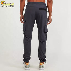 กางเกงคาร์โก้ผ้าไนลอนสำหรับผู้ชายกางเกงทรงตรงเอวยางยืดแบบปิดฤดูร้อนออกแบบโลโก้ได้ตามต้องการ - Product Image 4