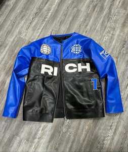 Veste de motard en similicuir vintage pour hommes, vêtements d'extérieur réversibles et légers, décontractés, noir, saison d'hiver avec fermeture à glissière en fourrure de mouton - Product Image 3