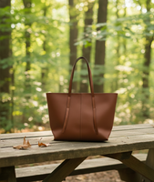 Petit sac fourre-tout structuré en cuir marron pour femme, style vintage, motif bonbon, fermeture éclair, deux sangles, bandoulière, mini sac à main 7 pouces, doublure en coton, résistant à l'eau