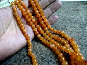 Cuentas de piedra de cornalina natural de 8 pulgadas de largo, forma de bola redonda de 7-8mm, color naranja, hebra Lisa - Product Image 3
